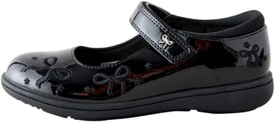 Next - Meisjes - Mary Jane-schoenen met strik en borduursel voor school - Zwart