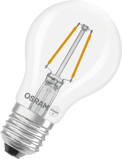 OSRAM LED-lamp Superstar A25 gloeilampvormig filament dimbaar, 2700 K warm wit, 1,8 W, E27, helder, 250 lm, 15.000 h, voor plafond- en staande lampen