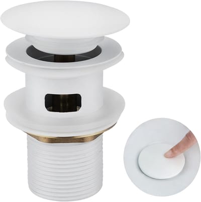 Spoelbak Afvoer - Keuken Afvoer - Verstopping Voorkomen - Met Zeefmand - 66 mm - Wit