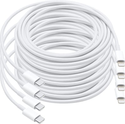 MMOBIEL 4 Stuks USB – C naar 8 Pin Lightning Kabel 1 meter - Geschikt voor Smartphone - Opladen Telefoon