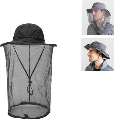 Hoofdnet - Hoed met net - Zwart - Large