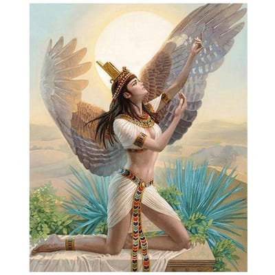 5d Diy Diamant Schilderen Egyptische Vrouw Engelenvleugels Diamant Borduurwerk Mozaïek Afbeeldingen 20X30CM brown