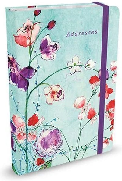 Peter Pauper Adressbook - Fuchsia Blooms - met elastieksluiting - 11x15 cm