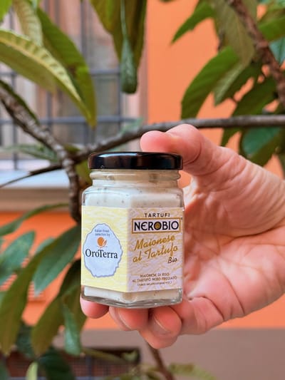 OroTerra's finest Italian selection - Truffelmayonaise - Nerobio Tartufi - Mayonaise met truffel, rijstbasis (biologisch)