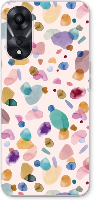 Case Company® - Hoesje geschikt voor Oppo A78 5G hoesje - Terrazzo Memphis - Soft Cover Telefoonhoesje - Bescherming aan alle Kanten en Schermrand