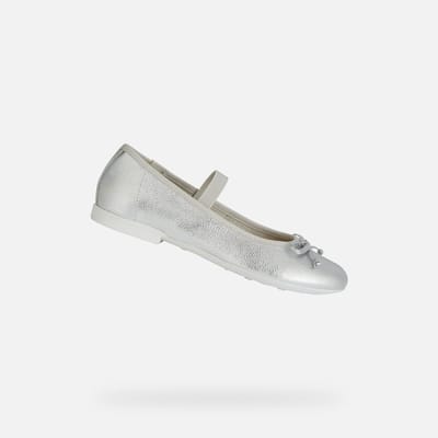 GEOX PLIE MEISJES Ballerina's - ZILVER - Maat 39