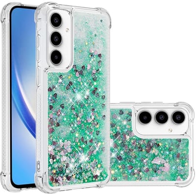 Coverup Hoesje - Geschikt voor Samsung Galaxy A36 Hoesje - Coverup Liquid Glitter Back Cover - Groen