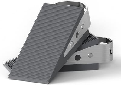 Deurwiggen van rubber - robuuste, krasbestendige en antislip deurstoppers met roestvrijstalen houders - 2 stuks