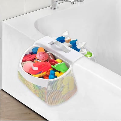 Speelgoedopslag voor Bad, Polyester Organizer voor Kinderen en Volwassenen, Wit, Waterdicht en Ruimtelijk