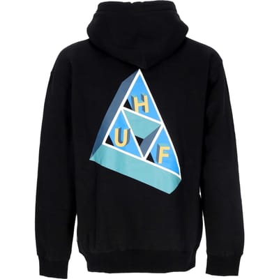 Herenhoodie op basis van Triple Triangle Po Hoodie Zwart