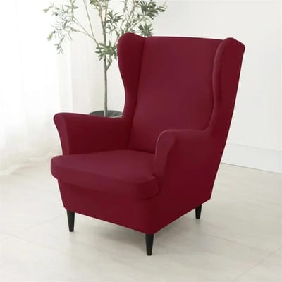 1 stuks effen kleur oorfauteuil hoes stretch klassieke stijl fauteuil slipcover elastisch vuilafstotend enkele bankhoes voor woonkamer
