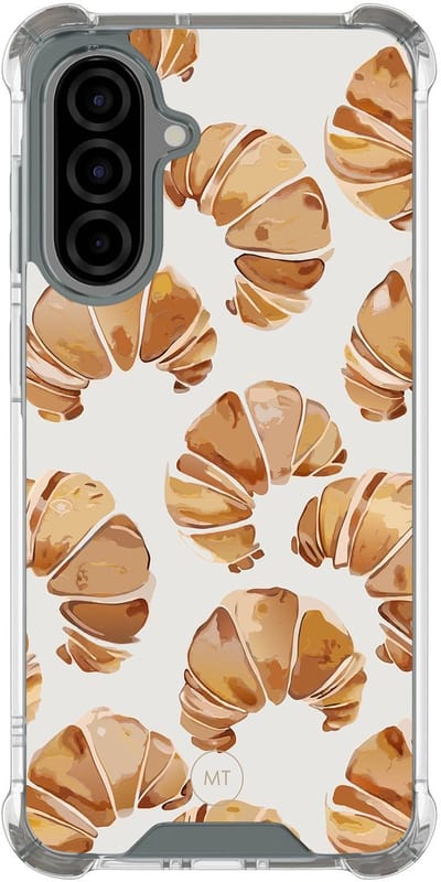 Hoesje (shockproof) geschikt voor Samsung Galaxy A36 - Croissant - Extra sterke case - TPU/polycarbonaat - Print - Beige, Transparant