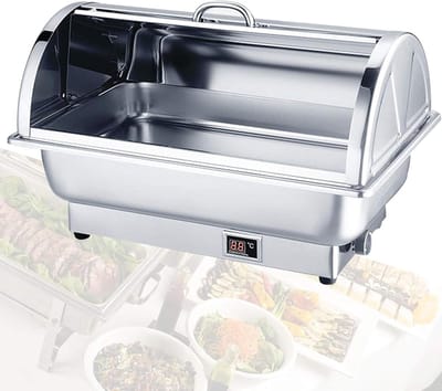 Elektrische Chafing Dish - Buffet Server - Feesten en Buffetten - Instelbare Temperatuur - 9 Liter Capaciteit - Zilver