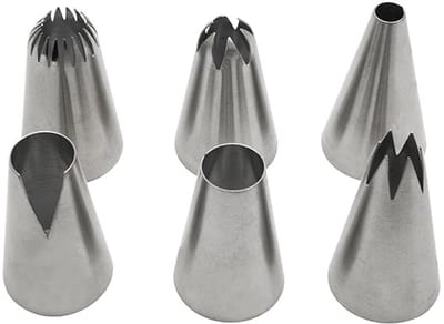 Set van 6 grote roestvrijstalen spuitmondjes Zenker Smart Pastry