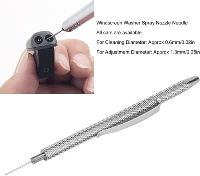 Dailygoods- Sproeikop Naald - Ruitensproeier Mondstuk - Onderhoudsgereedschap - Universeel Ontwerp - Aluminium - Diameter 0,6 mm