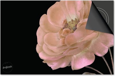 Inductie beschermer 60x60 - afdekplaat inductie mat - Dietrix Kookplaat beschermer - Exclusief - Botanical - Roze bloem op zwart
