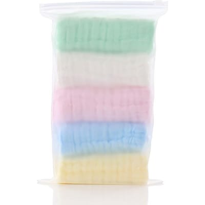 5 Stuks 30x30cm Baby Handdoek Badhanddoeken Gezichtswasdoek Mousseline Vierkanten Katoen Handdoek Gaas voor Baden Voeden Kinderen Zakdoek white