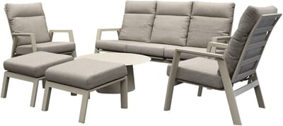 Barolo stoel bank loungeset 6 delig verstelbaar latte
