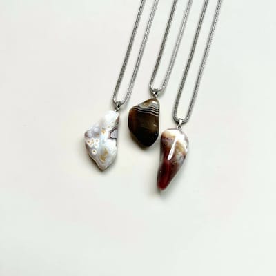 Gemstone ketting Agaat Botswana grijs