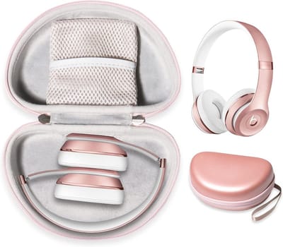 Beschermhoes voor Draadloze On-Ear Hoofdtelefoons - Afneembare Polsband, Compact Formaat, Roségoud