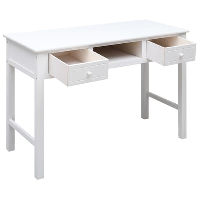 vidaXL - Bureau - 108x45x76 - cm - massief - paulowniahout - wit