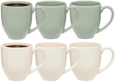 5Five Koffiemokken Venice - 6x stuks - Keramiek - in 2 kleuren - 480 ml - 9 x 11 cm - Bekers