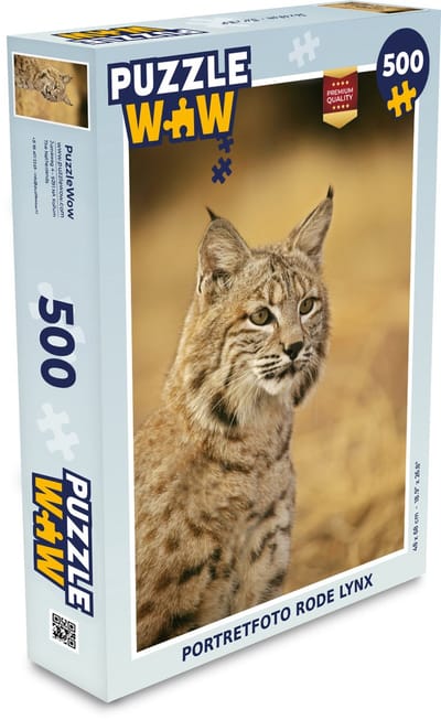 Puzzel Lynx - Bruin - Gras - Legpuzzel - Puzzel 500 stukjes