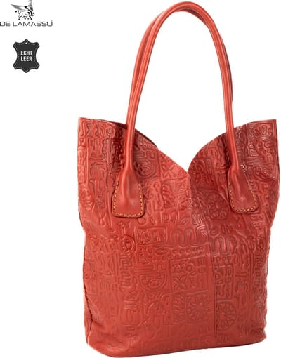 DE LAMASSU® Leren Shopper Dames – Grote Schoudertas van Echt Leer – Shopper met Uitneembare Binnenzak – Ruime Handtas – 17 Liter