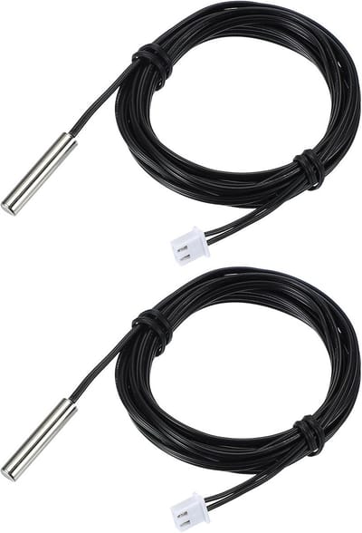 2x 10K NTC Temperatuursensor 2 Meter Waterdicht Koper voor Koelkast Airco Verwarming