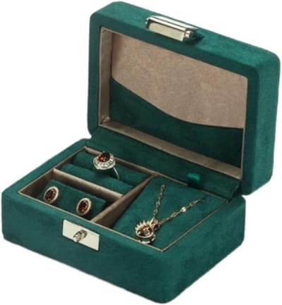 Juwelendoos Houten Organizer - Sieradenkistje Opbergdoos - Sieraden Opbergen - Elegant Modern Design - 16 x 15 x 11 cm