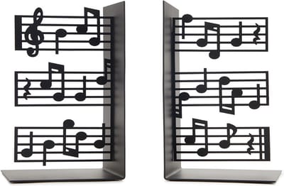 Balvi Boekensteunen set Muziek Metaal Zwart