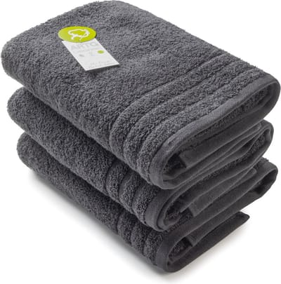 ARTG® Organic - Biologische Katoen - Handdoekenset - 60 x 110 cm - Zwart - Black - Set 3 stuks