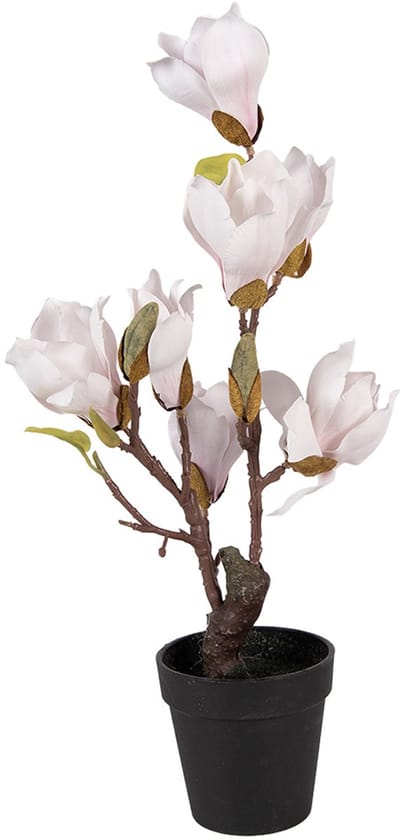 Clayre & Eef Kunstboom Magnolia 12x12x40 cm Wit Kunststof