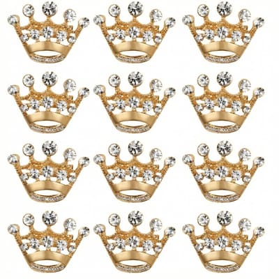 12 stuks Eenvoudige Kroon Broche Spelden met Strass – Elegant Design | Broches & Spelden