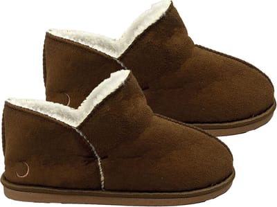 Latona Blanket® Sloffen dames - Pantoffels dames - Suede hoog - Bruin - Maat 37/38