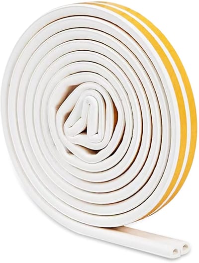 SnelShoppen - Zelfklevende Deurstrip 9mm X 6mm - Raam Afdichtingsband Tochtstrip - Schuimstof Plakband voor Geluidsisolatie en Energiebesparing (12M)