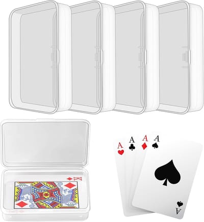 Opbergdoos voor speelkaarten en kleine onderdelen, set van 4 stuks met deksel, compact en praktisch
