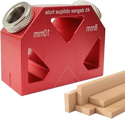 Boorgeleider - Schuine gatmal - Houtverbindingen maken - 45 graden hoek - 5.5x3.7x1.8cm - Metaal