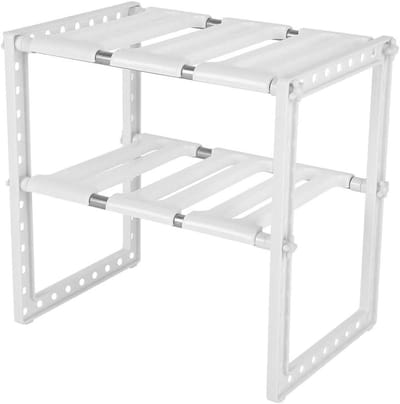 Allecto Plus - Uitschuifbare Plank voor Keuken en Badkamer - Ruimtebesparende Opbergplank voor Keuken en Badkamer - Uitbreidbaar van 38 tot 68cm - Opbergen en Organiseren met Stijl