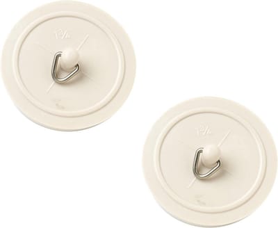 2x Universele Badkuip Stop 45mm - Witte Rubberen Doucheput Plug