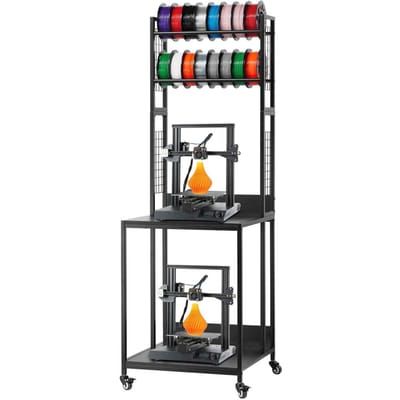 3D Printer Filament Opslagrek, 4-Laags 3D Printer Standaard met Filament Opslag, Spoelen Houder Rekken Kar met Wielen, Filamenten Georganiseerd voor 3D