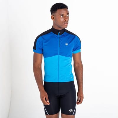 Het Dare2B Protraction II T-shirt met korte mouwen en volledige rits - heren - lichtgewicht -Q-Wic Plus - Blauw