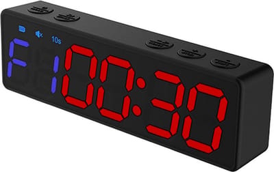 Mini draagbare fitnesstimer, groot LED-digitaal display, sterke magneet, superkrachtige batterij, aftelfunctie/timer, stopwatch, intervaltimer, acht fitnessmodi, geschikt voor thuis en in de sportschool - Rood