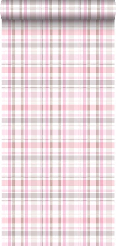 ESTAhome behang ruiten licht roze - 53 cm x 10.05 m - 138824
