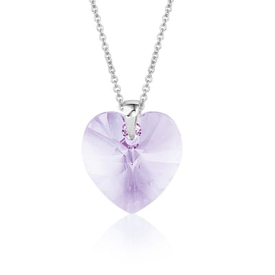 Montebello Ketting Fleur HZ58 - Swarovski Hart - 925 Zilver Gerhod. - Ø14mm - 45cm