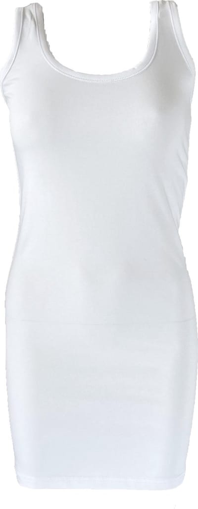 MOOI! Company - Top mouwloos - Marieke lange top - Aansluitend model - Kleur  Wit- S