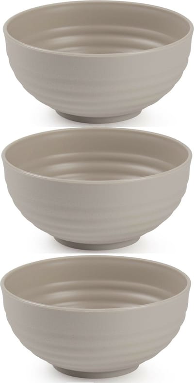 Plasticforte - Kommetjes/Schaaltjes - 6x - kunststof - D13 cm - taupe