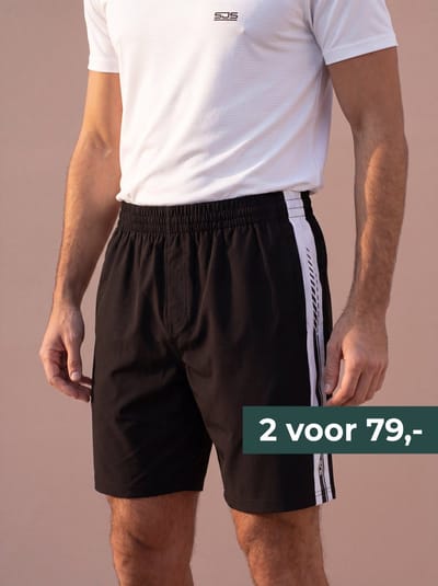 Sjeng Sports MICHAEL - Maat: M Black - Tennis Shorts Mannen - Sportbroek - 90% polyester, 10% elastaan