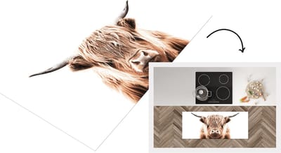 Keukenloper - Loper keuken - Schotse hooglander - Koe - Dieren - 120x50 cm - Keukenloper vinyl
