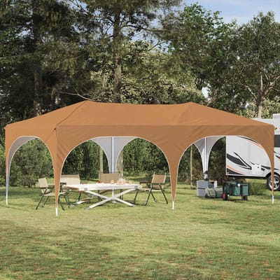 vidaXL - Pop-up - Feesttent - 575 - x - 288 - x - 245 - cm - Beige - Oxford - Stof